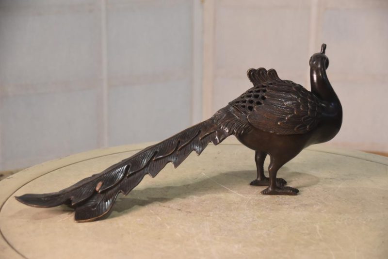 Japanese Bronze Phoenix Incense Burner Width:390mm - Image 7