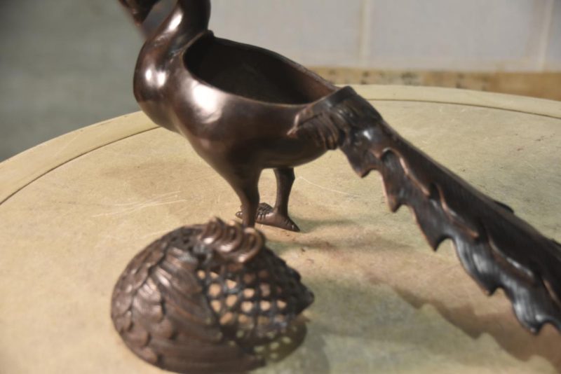 Japanese Bronze Phoenix Incense Burner Width:390mm - Image 4