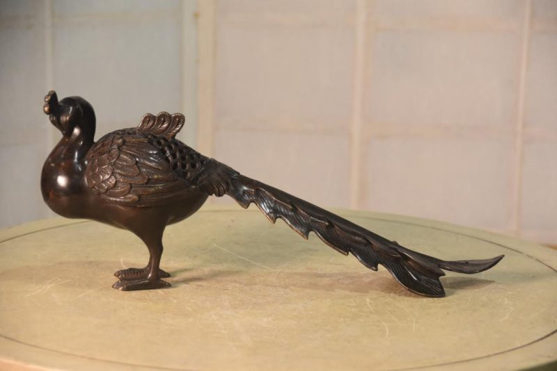 Japanese Bronze Phoenix Incense Burner Width:390mm - Image 3