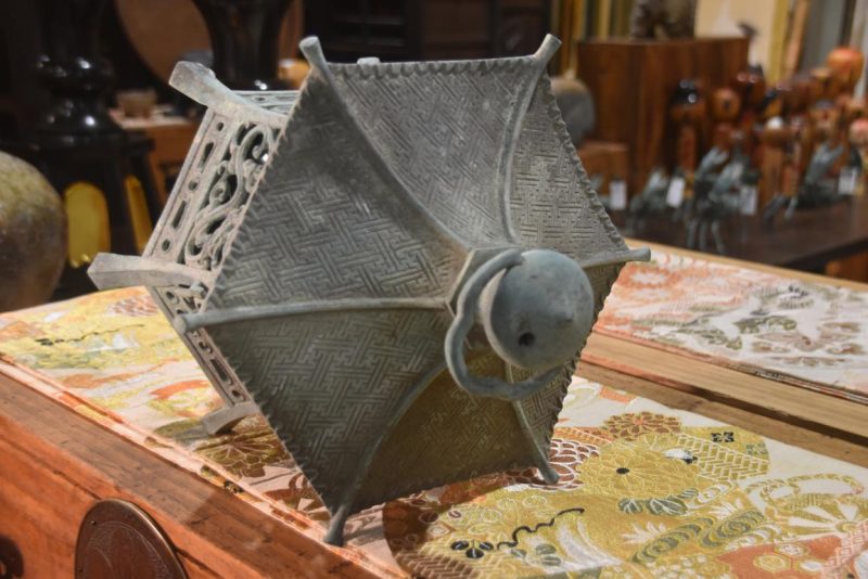 Japanese Bronze Hanging Lantern Width:335mm - Image 6