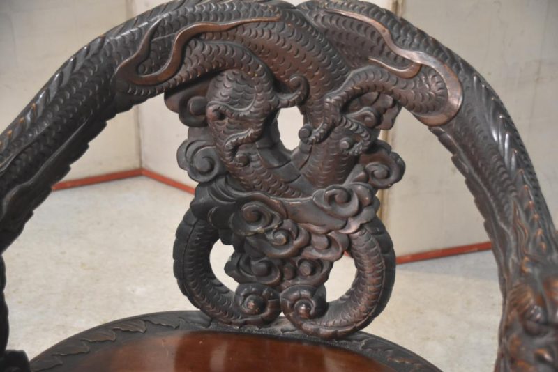 Japanese Carved Dragon Chair Height:850mm - Image 5