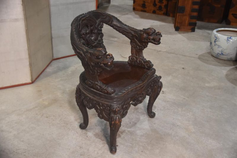 Japanese Carved Dragon Chair Height:850mm - Image 3