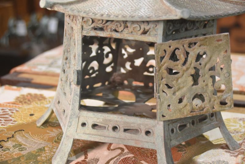 Japanese Bronze Hanging Lantern Width:335mm - Image 2