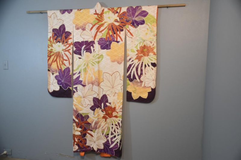 Autumn Colours Japanese Silk Furisode - Image 10