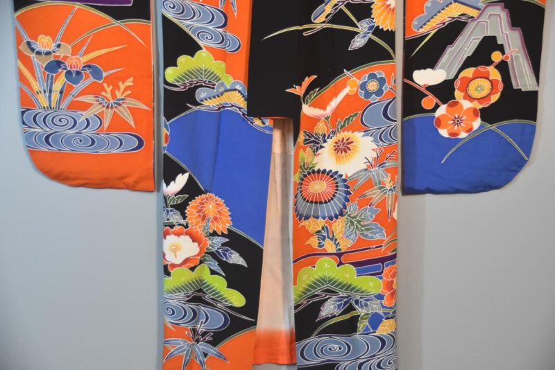 Japanese Silk Crepe Furisode Kimono - Image 10