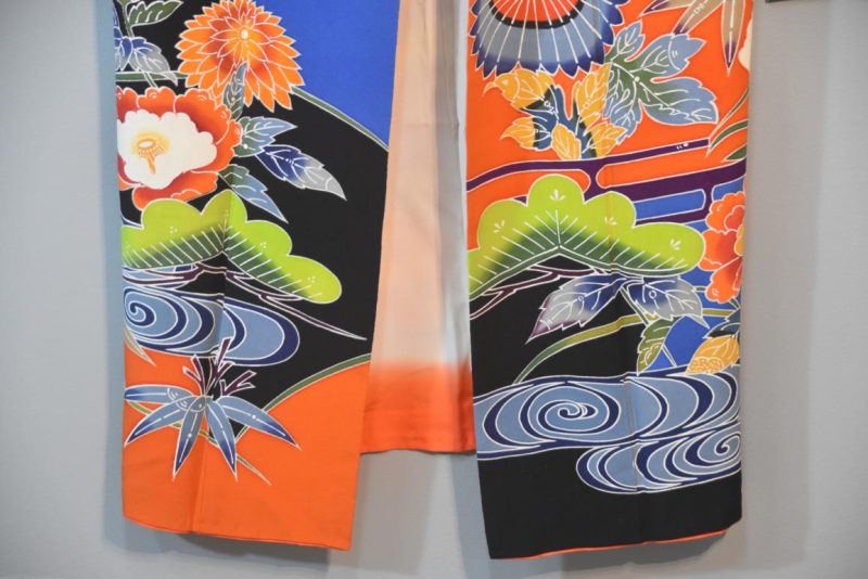 Japanese Silk Crepe Furisode Kimono - Image 12