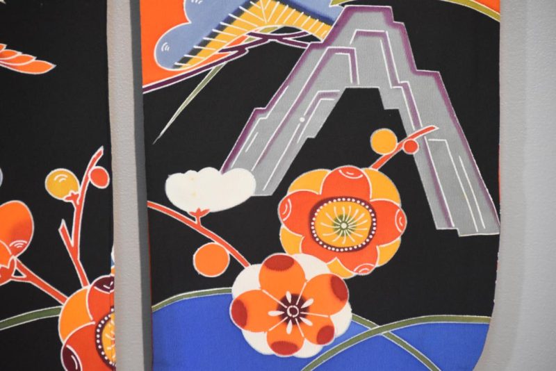 Japanese Silk Crepe Furisode Kimono - Image 7