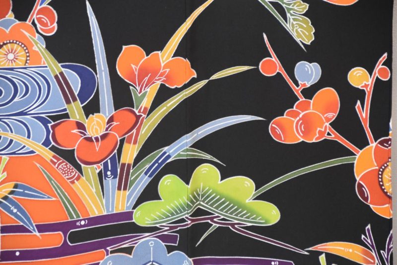 Japanese Silk Crepe Furisode Kimono - Image 4