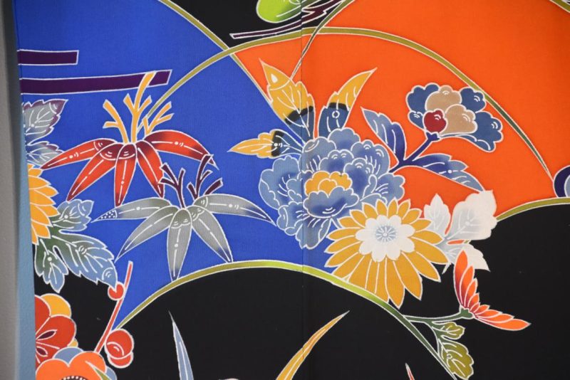 Japanese Silk Crepe Furisode Kimono - Image 3