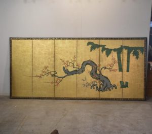 Edo Period Plum Blossom Gold 6 Panel Screen Width:3700mm