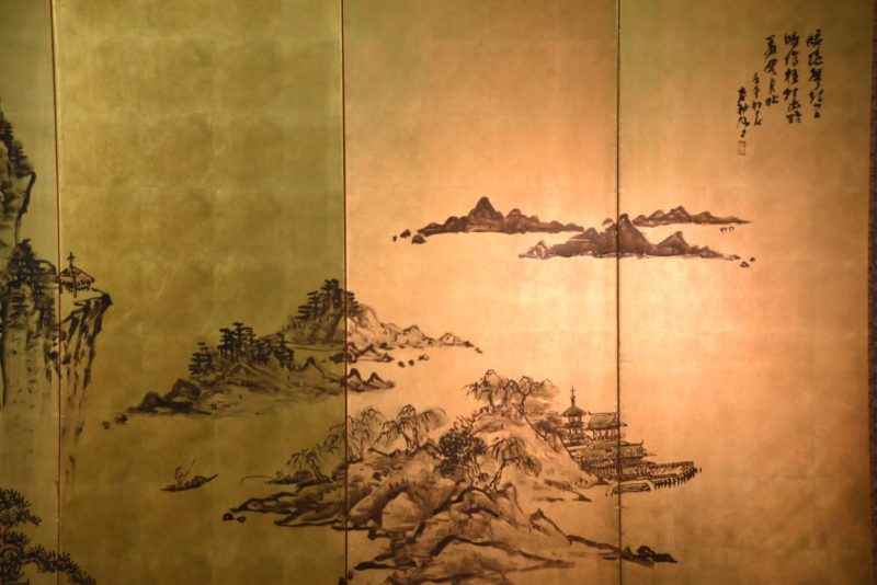 Landscape on Gold 6 Panel Screen Width:3500mm - Image 4