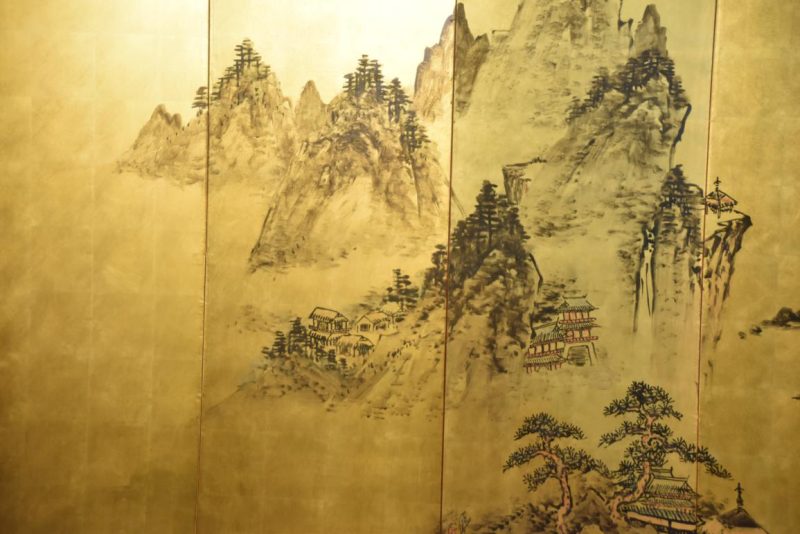 Landscape on Gold 6 Panel Screen Width:3500mm - Image 2