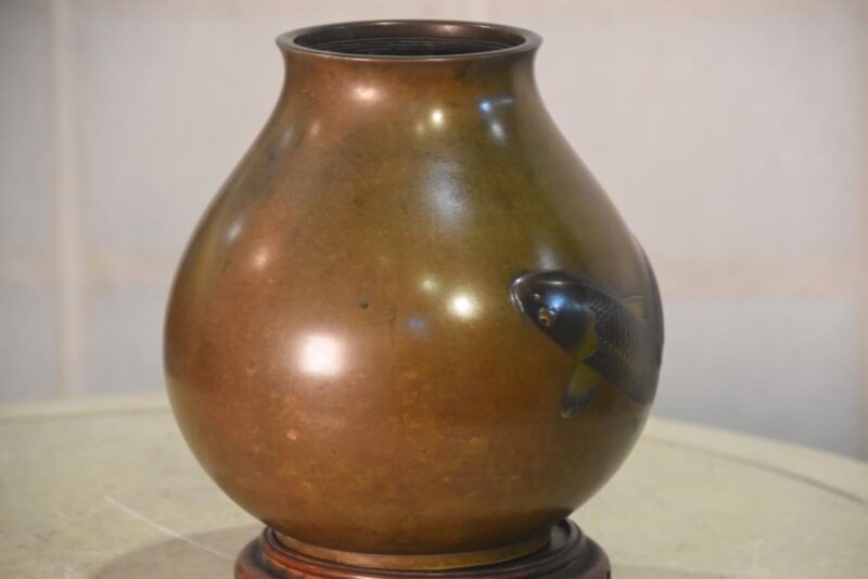 Murashido Bronze Vase with Pomegranates Height:360mm - Image 5