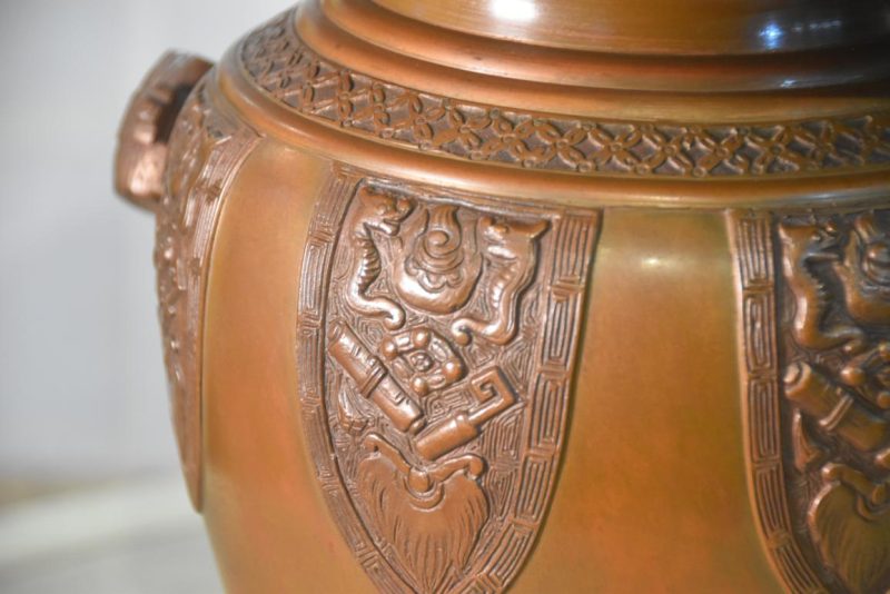Japanese Cast Bronze Usubata Vase Width:300mm - Image 2