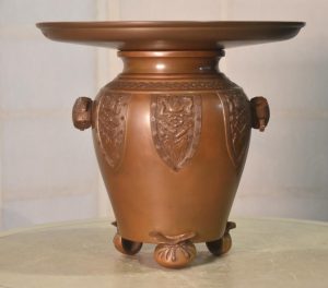 Japanese Cast Bronze Usubata Vase Width:300mm
