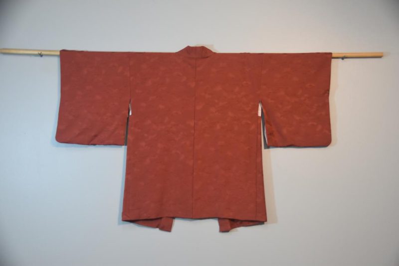 Rust Silk Jacquard Vintage Haori Jacket
