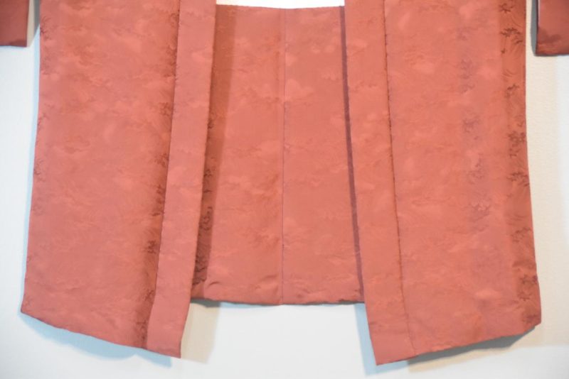 Rust Silk Jacquard Vintage Haori Jacket - Image 7