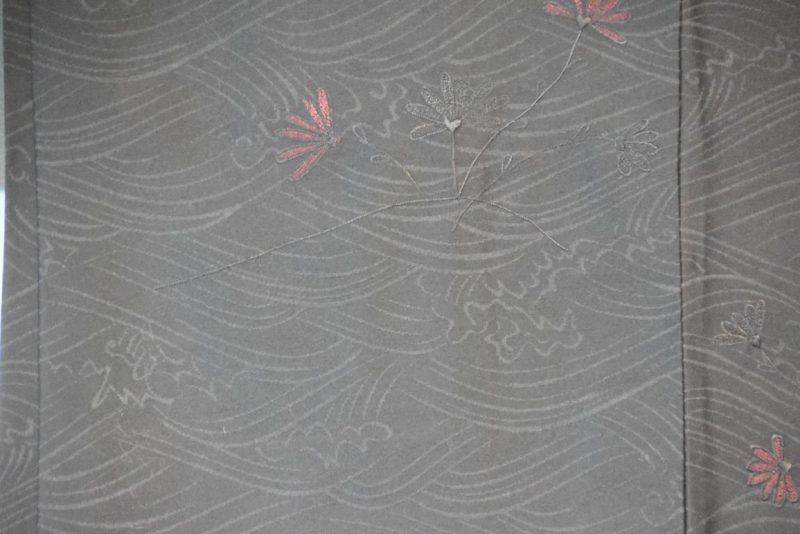 Black Silk Jacquard Vintage Haori Jacket - Image 9