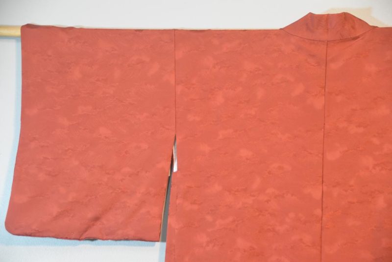 Rust Silk Jacquard Vintage Haori Jacket - Image 8