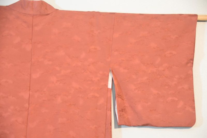 Rust Silk Jacquard Vintage Haori Jacket - Image 9