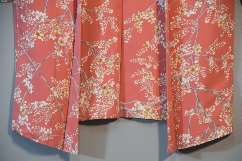 Blossoms on Pink Vintage Silk Haori Jacket - Image 7