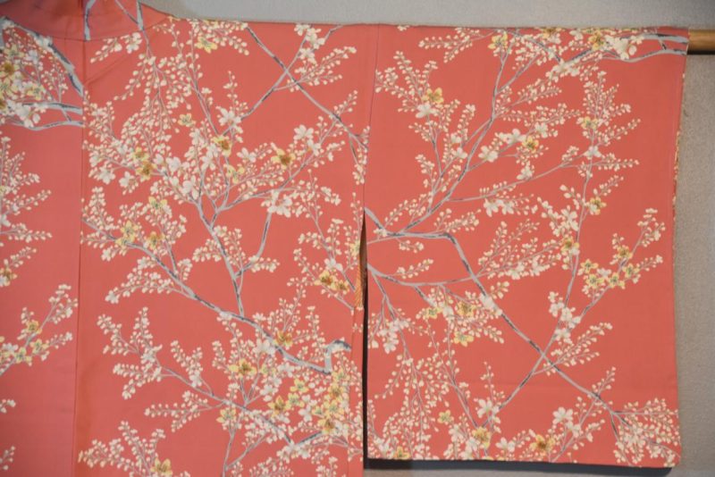Blossoms on Pink Vintage Silk Haori Jacket - Image 5