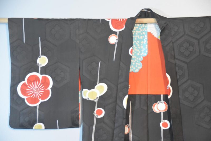 Stylised Blossom Vintage Silk Haori Jacket - Image 7