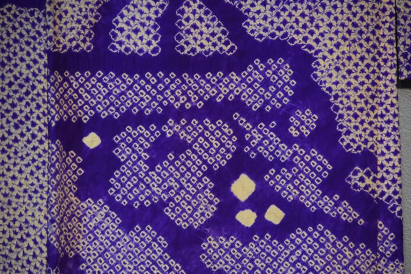 Purple Shibori Vintage Silk Haori Jacket - Image 2