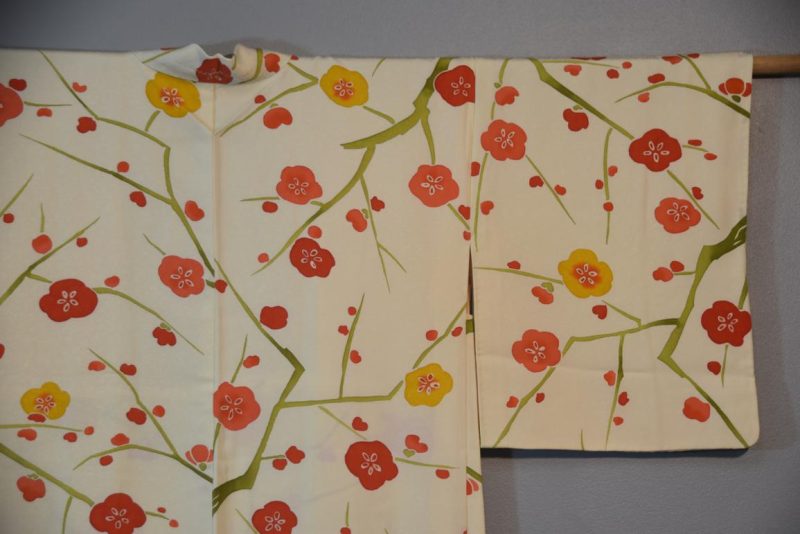 Cherry Blossom Vintage Silk Haori Jacket - Image 3