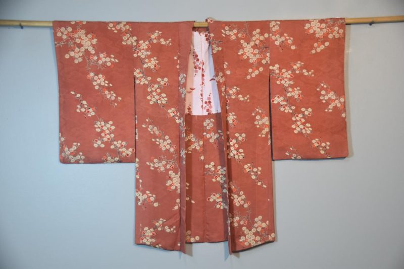 Cherry Blossom Vintage Silk Haori Jacket - Image 4