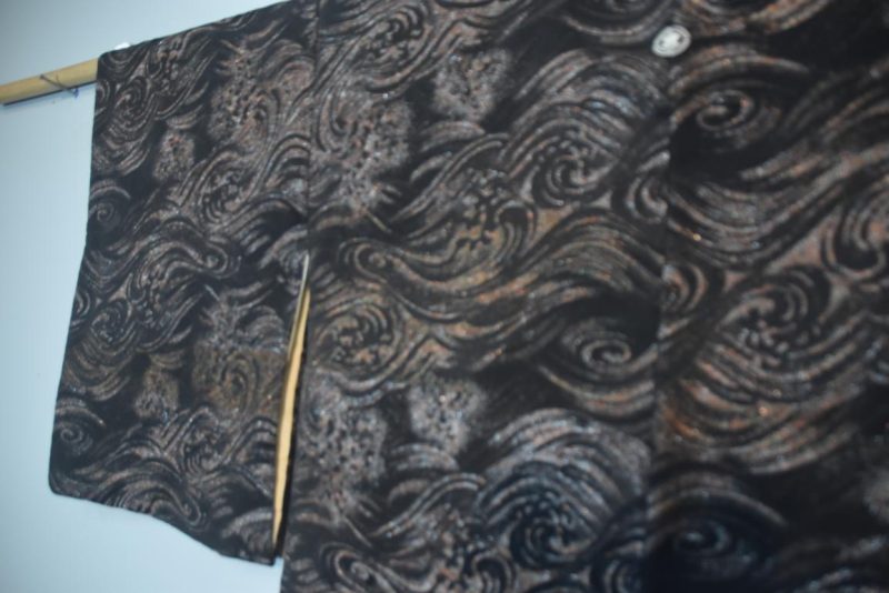 Metallic Thread Vintage Silk Haori Jacket - Image 5