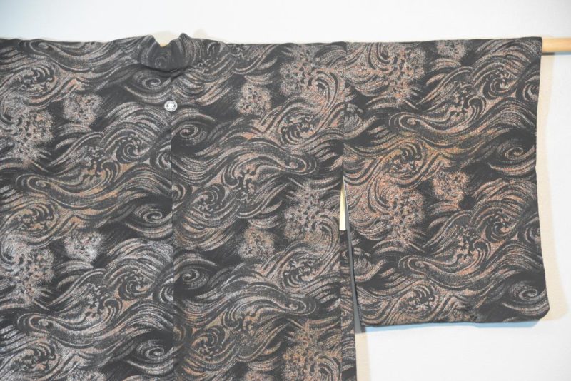 Metallic Thread Vintage Silk Haori Jacket - Image 3
