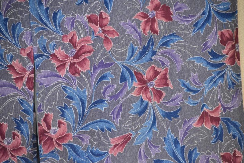 Mauve Floral Vintage Silk Haori Jacket - Image 2