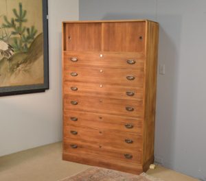 Japanese Vintage Kamo Wedding Chest (2 Sections) Width:1060mm