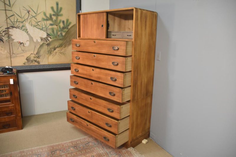 Japanese Vintage Kamo Wedding Chest (2 Sections) Width:1060mm - Image 11
