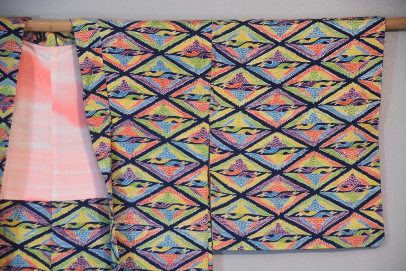 Vibrant Vintage Silk Haori Jacket - Image 3