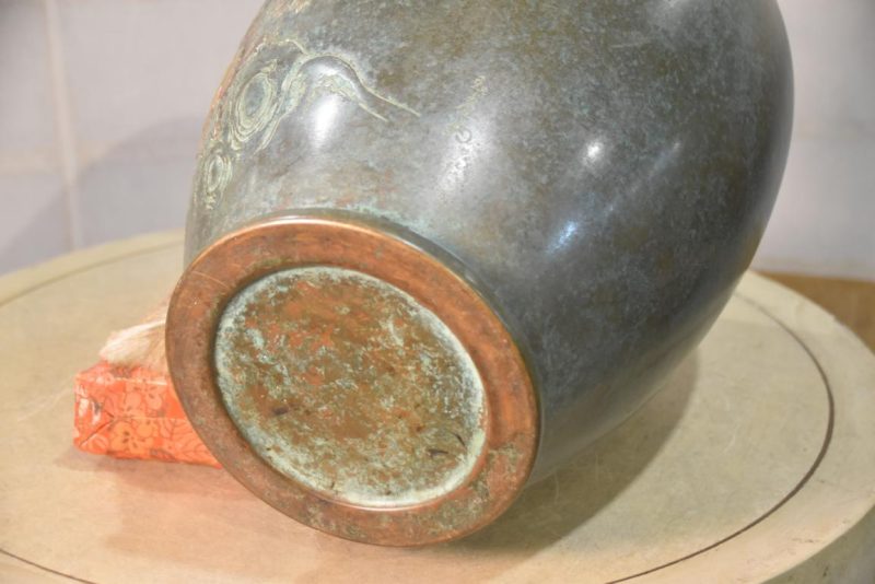 Bronze Peacock Vase Height:395mm - Image 7