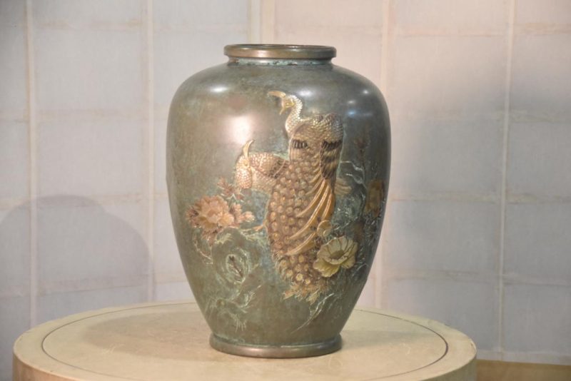 Bronze Peacock Vase Height:395mm