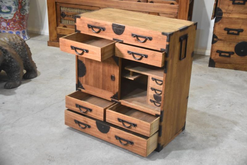 Meiji Period Tokyo Region Merchant Chest Width:740mm - Image 6