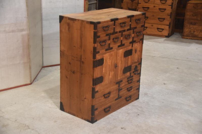 Meiji Period Tokyo Region Merchant Chest Width:750mm - Image 9