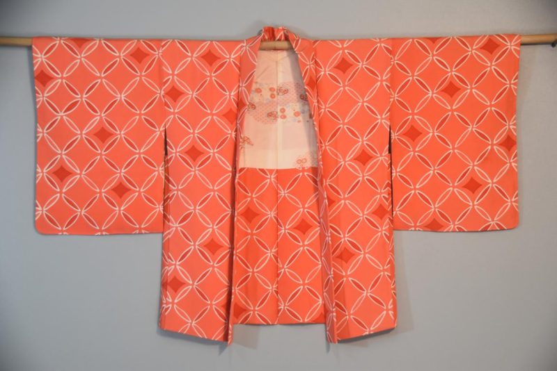 Watermelon Pink Vintage Silk Haori Jacket - Image 4