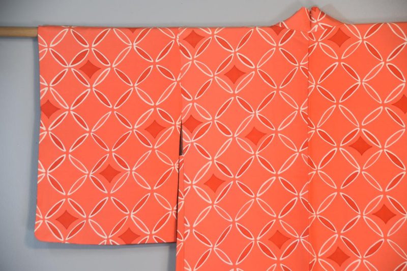 Watermelon Pink Vintage Silk Haori Jacket - Image 7