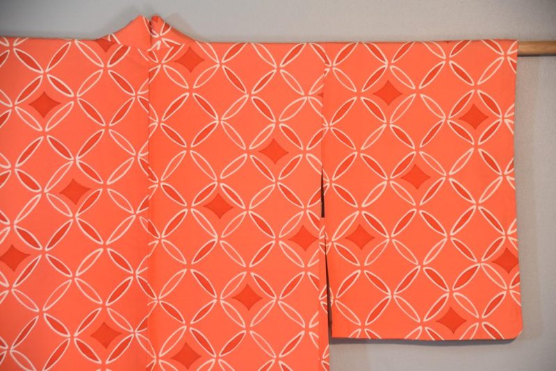 Watermelon Pink Vintage Silk Haori Jacket - Image 8