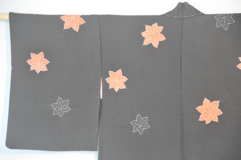 Maple Leaves Vintage Silk Haori Jacket - Image 7
