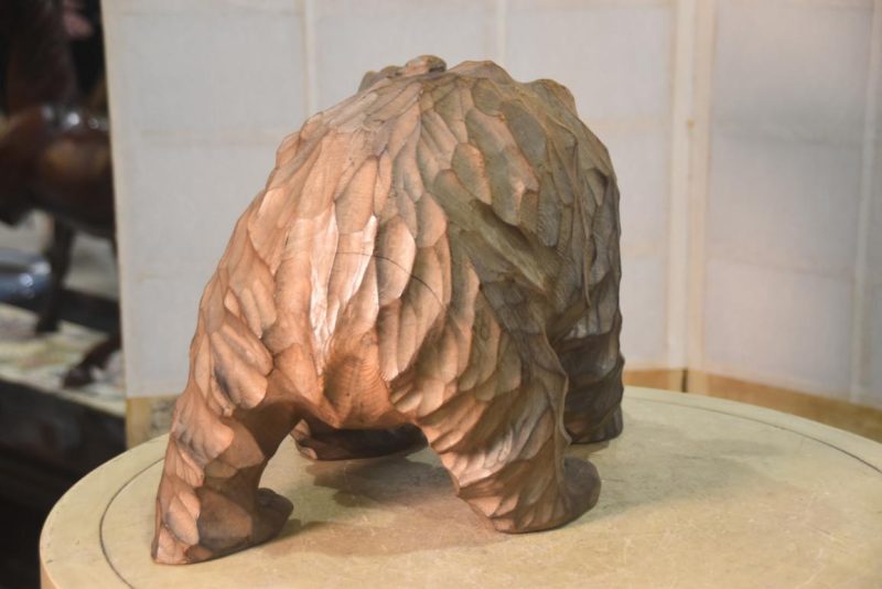 Carved Wooden Hokkaido Bear Width:450mm - Image 5
