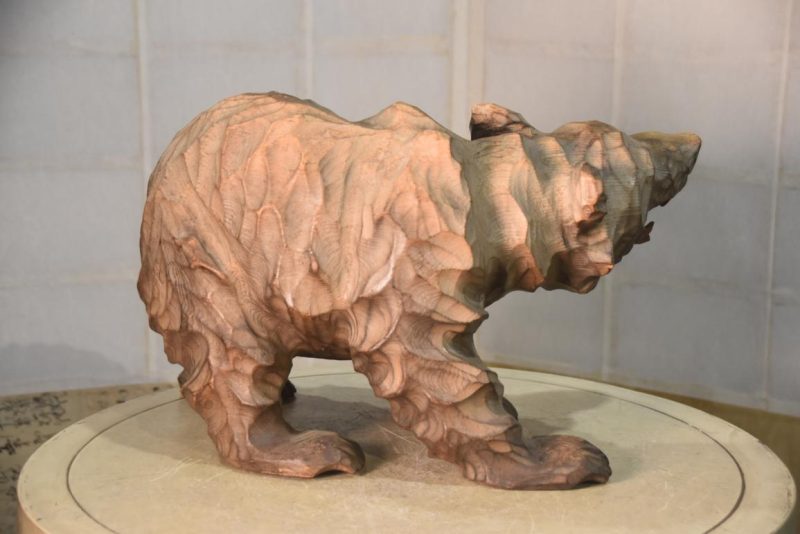 Carved Wooden Hokkaido Bear Width:450mm - Image 4