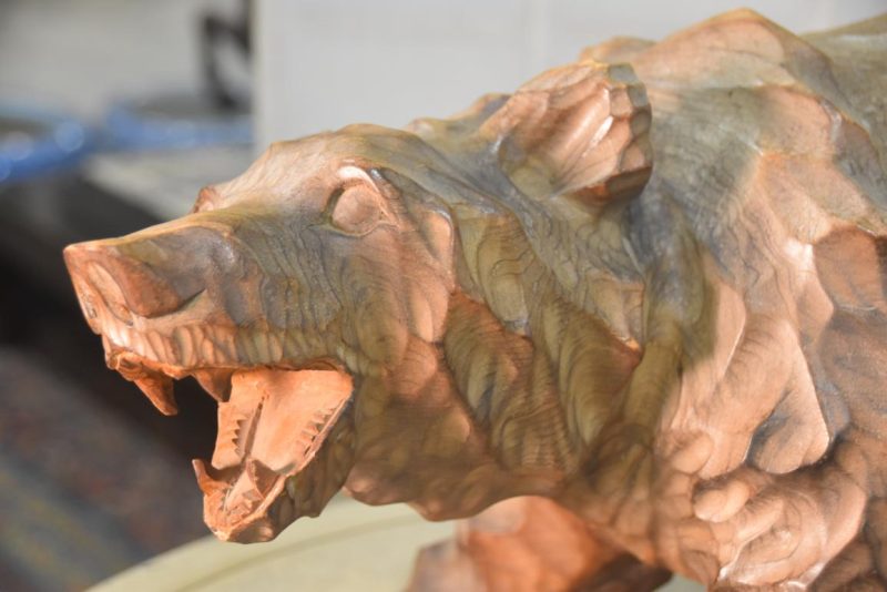 Carved Wooden Hokkaido Bear Width:450mm - Image 2