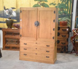 Japanese Vintage Kamo Wedding Chest (2 Sections) Width:1210mm
