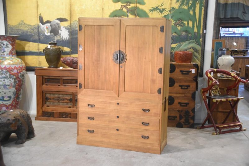 Japanese Vintage Kamo Wedding Chest (2 Sections) Width:1210mm