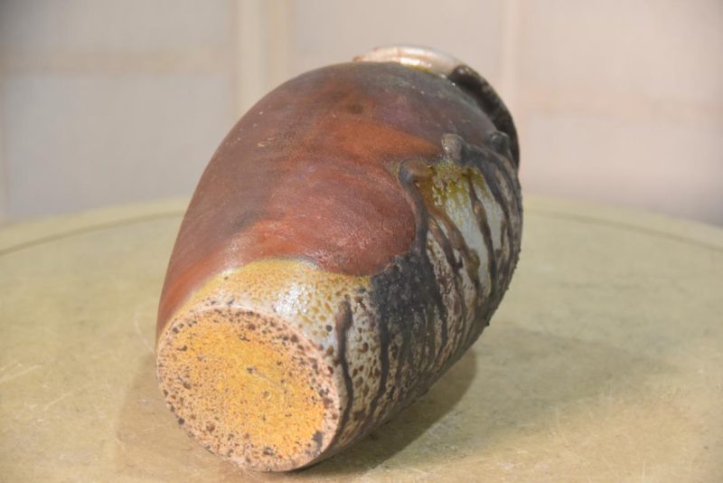 Japanese Bizen Pottery Vase 140 mm's wide - Image 7